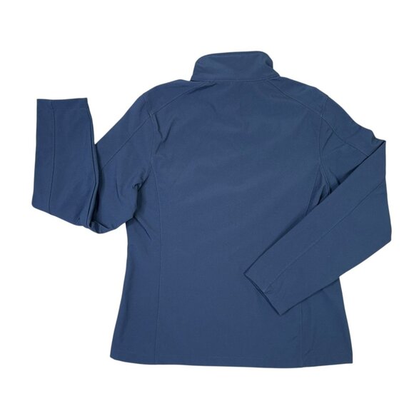 Shell Oil Jacket Womens Large Navy Blue Full Zip Soft Shell Fleece Lined Winter - Picture 2 of 11